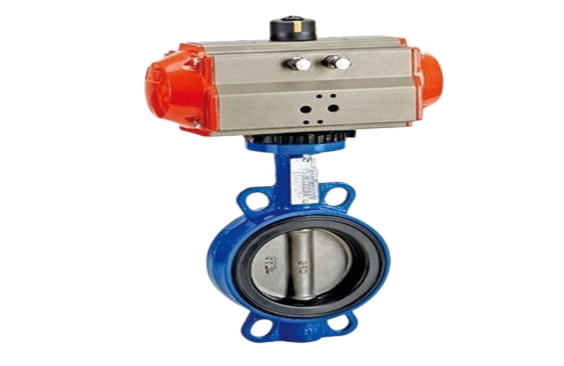 Wafer Butterfly Valve With Pneumatic Actuators 